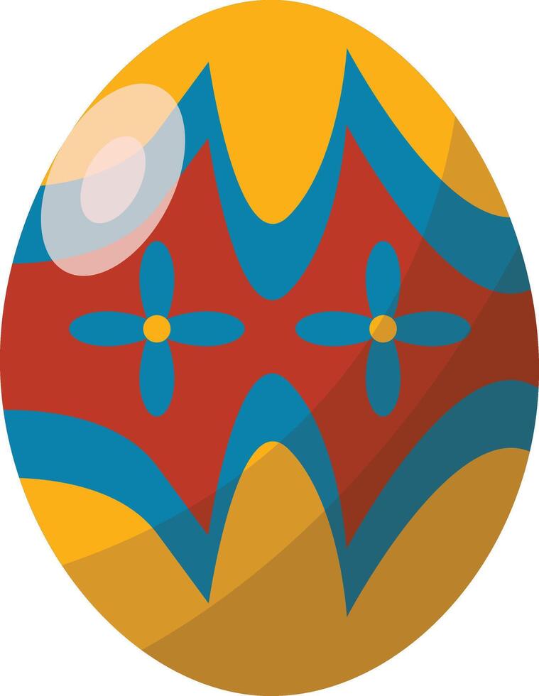 Easter Egg with Flower Pattern Style vector