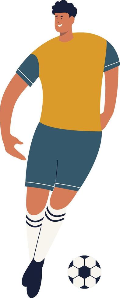 Football Player Character with Dribble Gesture vector