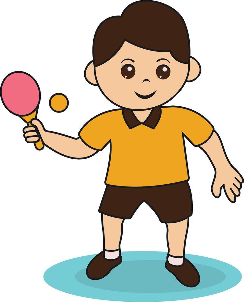 Kid playing ping pong vector