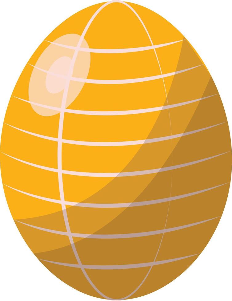 Yellow Easter Egg with Line Ornament vector
