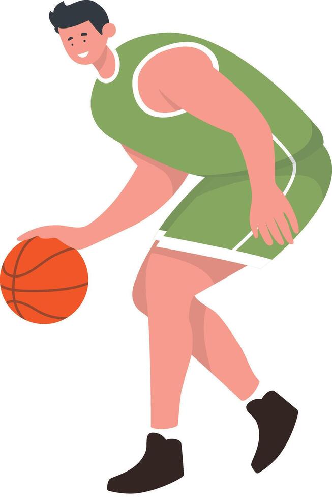 Guy Basketball Player in Dribble Motion vector