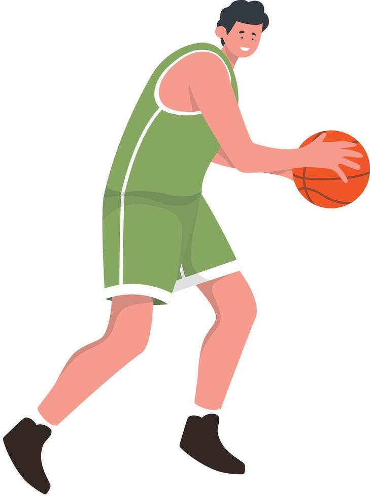 Man Basketball Holding Ball vector