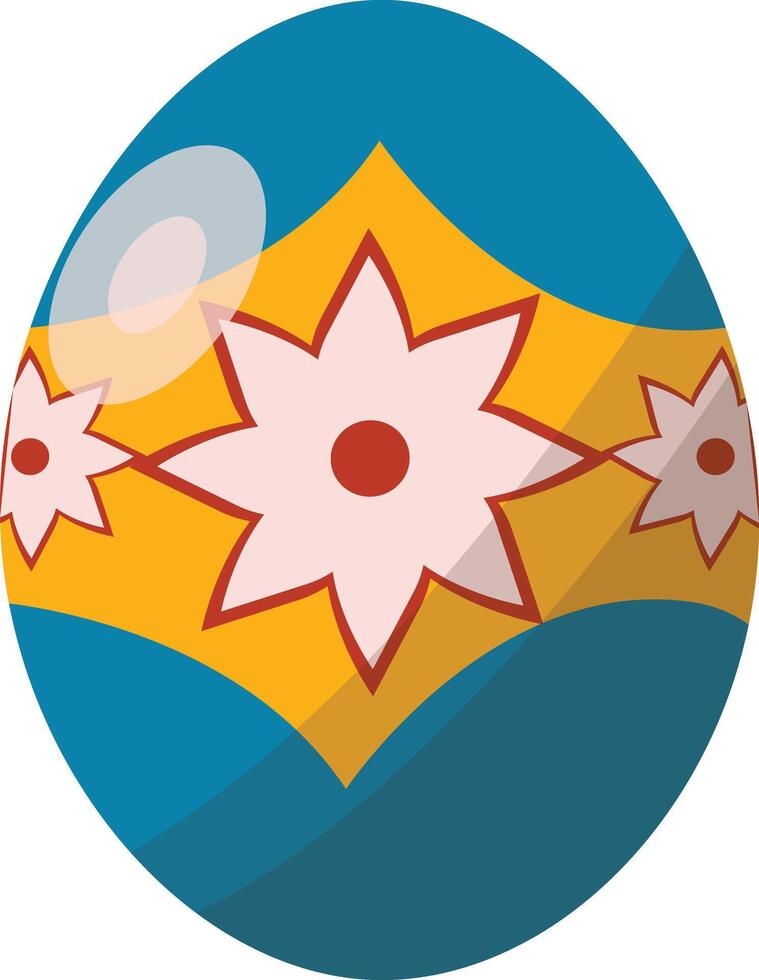 Easter Egg with Floral Concept vector