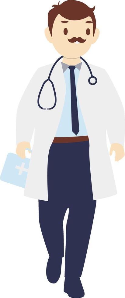 Professional Doctor with Stethoscope and Medicine Box vector