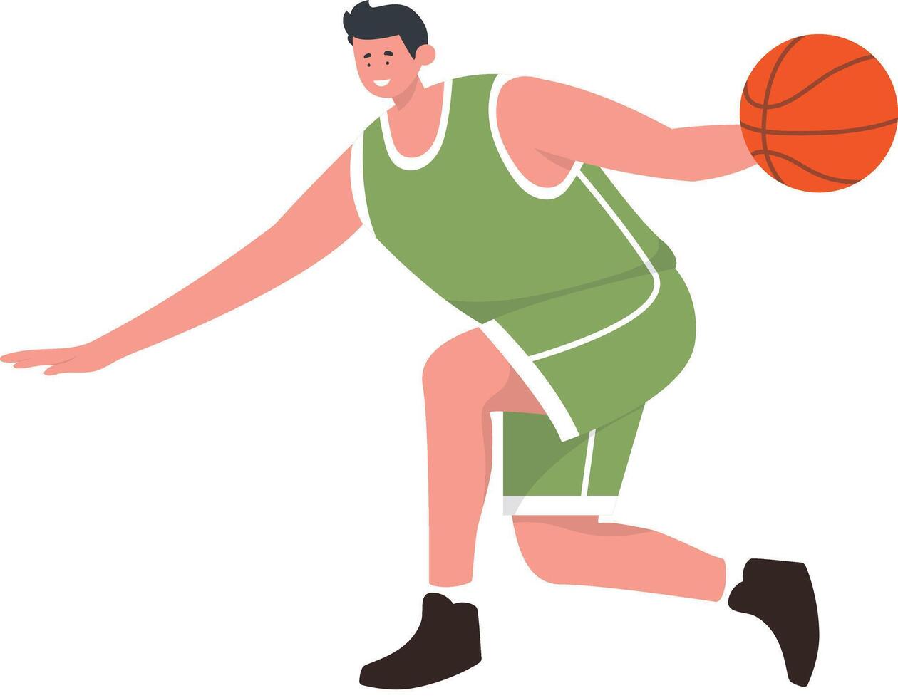 Male Basketball Player in Dribble Move vector
