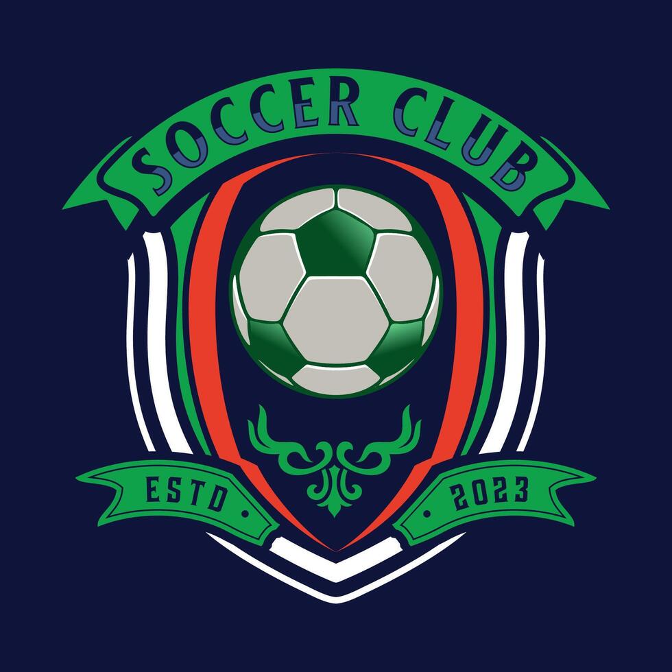 soccer logo. with illustration of soccer ball, emblem logo, badge, sports team logo. vector