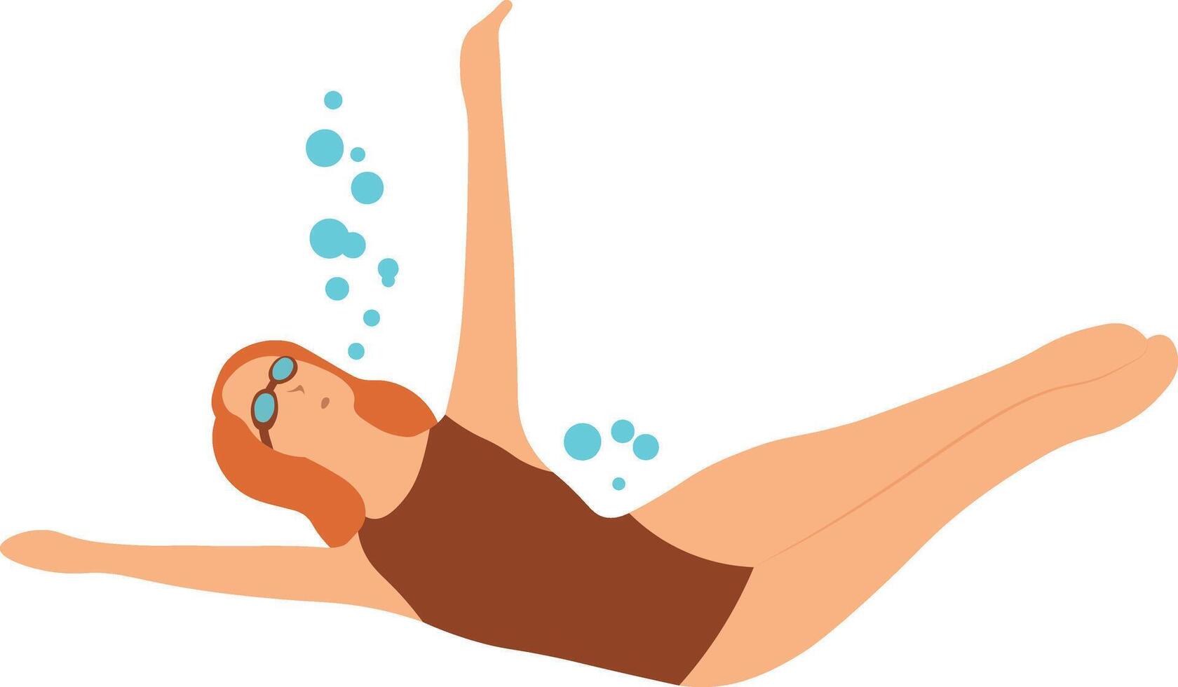 Woman Swimming Illustration vector