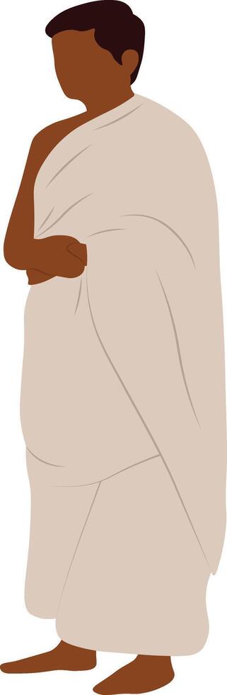 Hajj Pilgrim Character with Cartoon Design vector