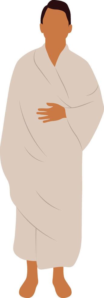 Hajj Pilgrim Illustration with Cartoon Design vector