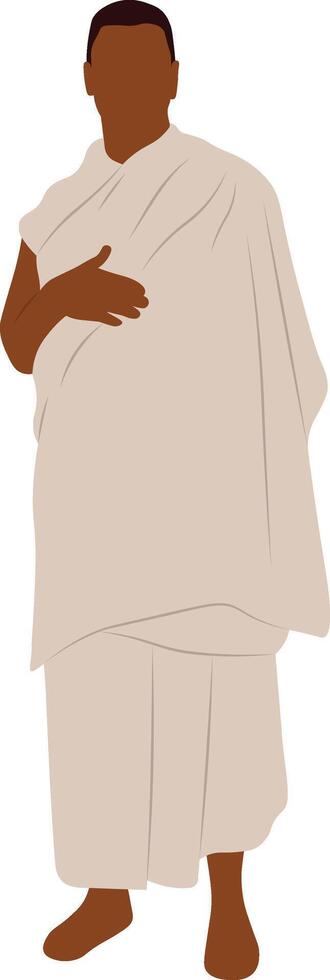 Hajj Pilgrim Character in Flat Design vector
