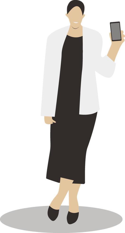 Woman Holding Cellphone vector