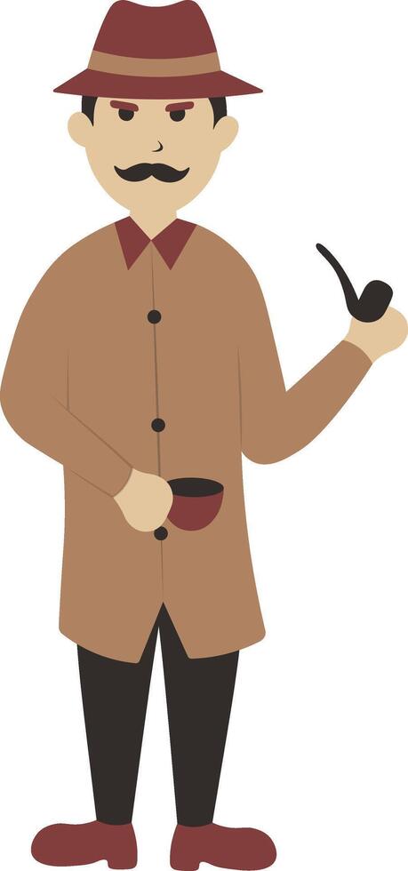 Detective Illustration on White Background vector