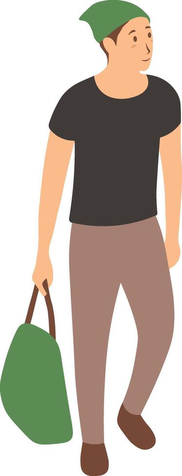 Men Tourist Illustration in Flat Design vector
