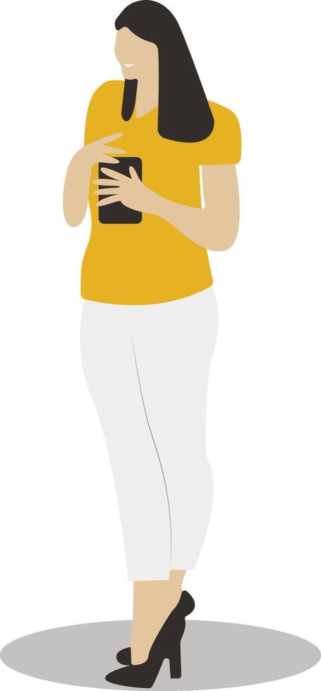 Woman Holding Mobile Phone vector