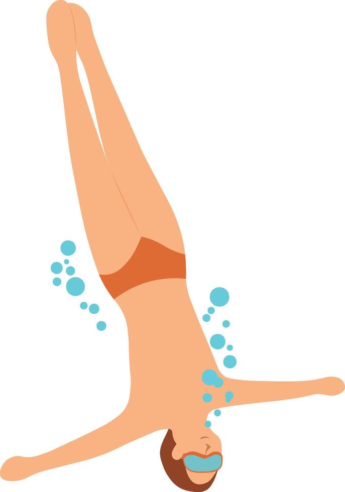Person Swimming Character vector