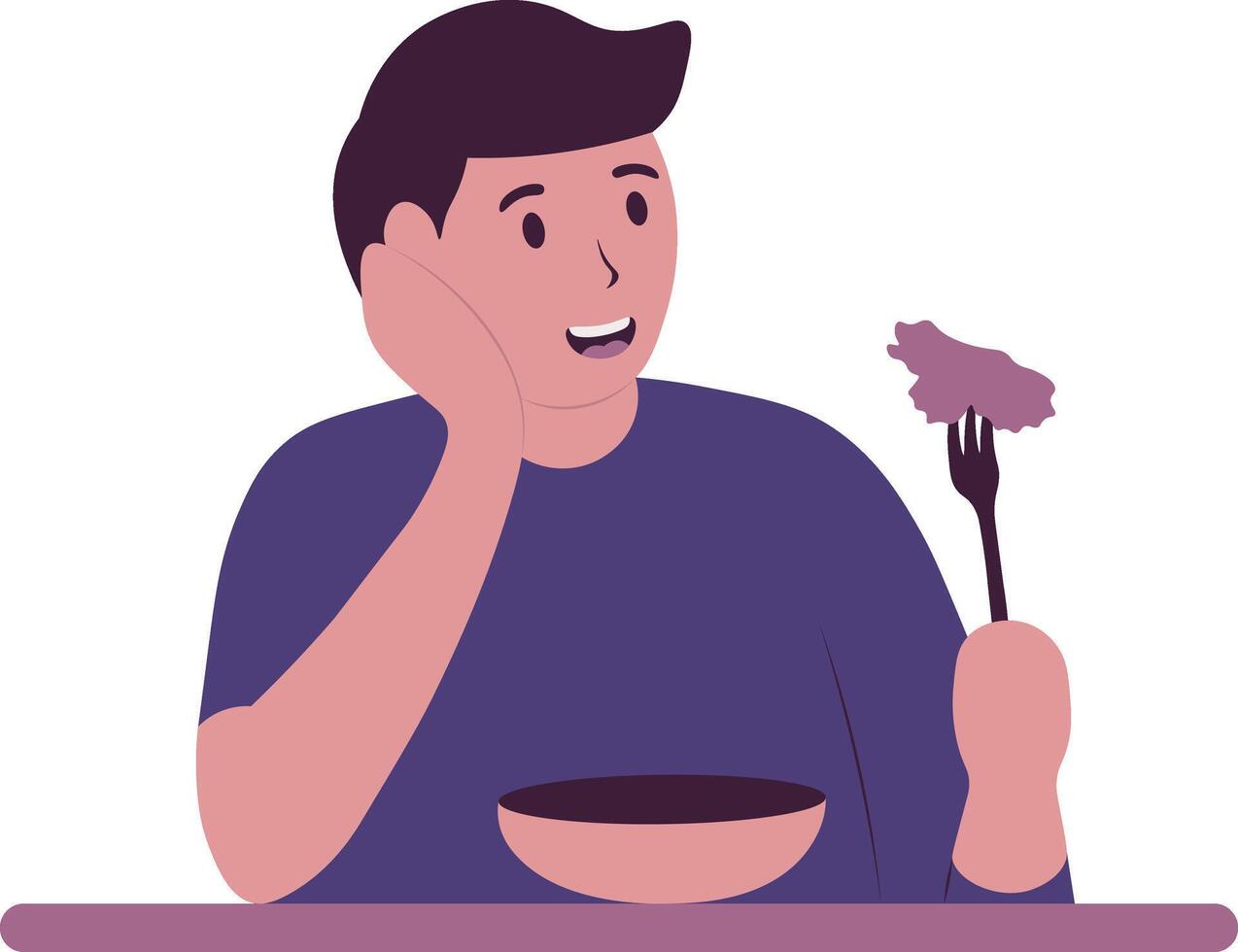 Man Eating Illustration vector