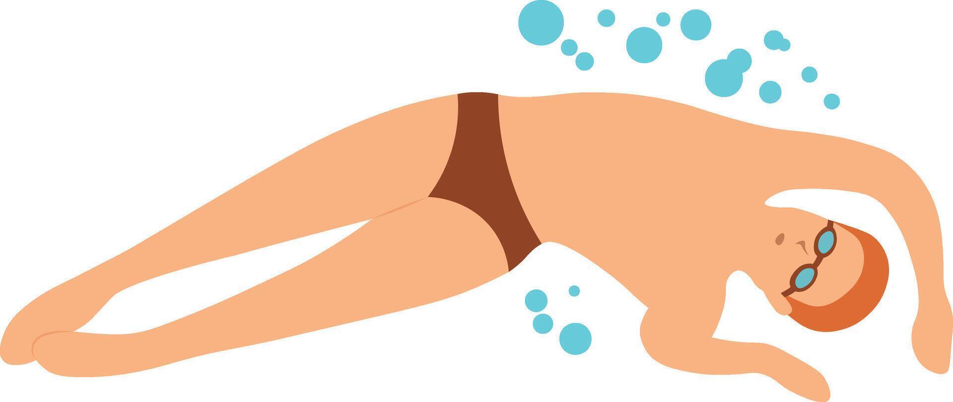 Person Swimming Illustration with Cartoon Design vector