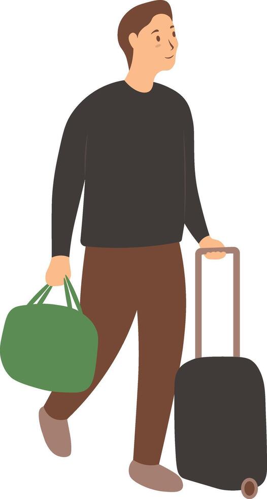 Man Tourist Illustration with Cartoon Design vector