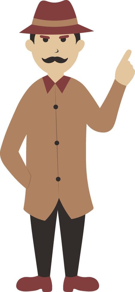 Detective Illustration with Moustache vector