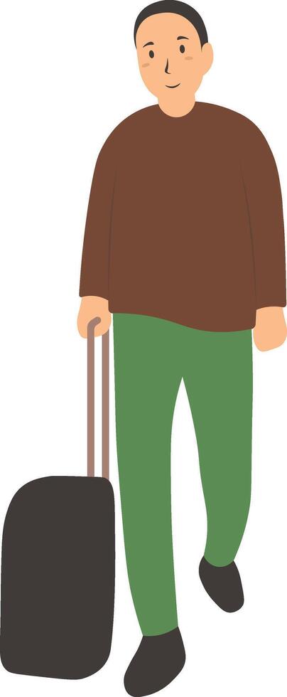 Man Tourist Character in Flat Design vector