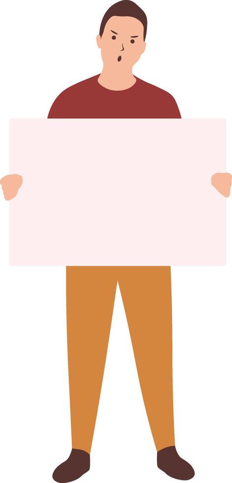 People Holding Banner in Flat Design vector