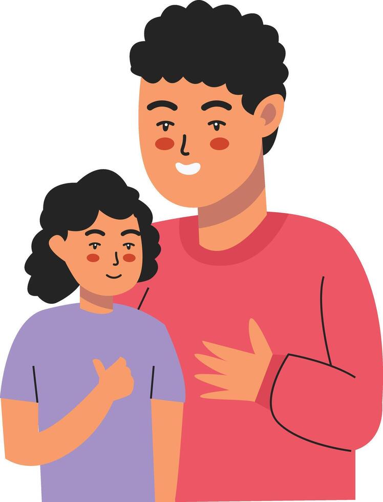 Happy Fathers Day Illustration with Flat Design vector
