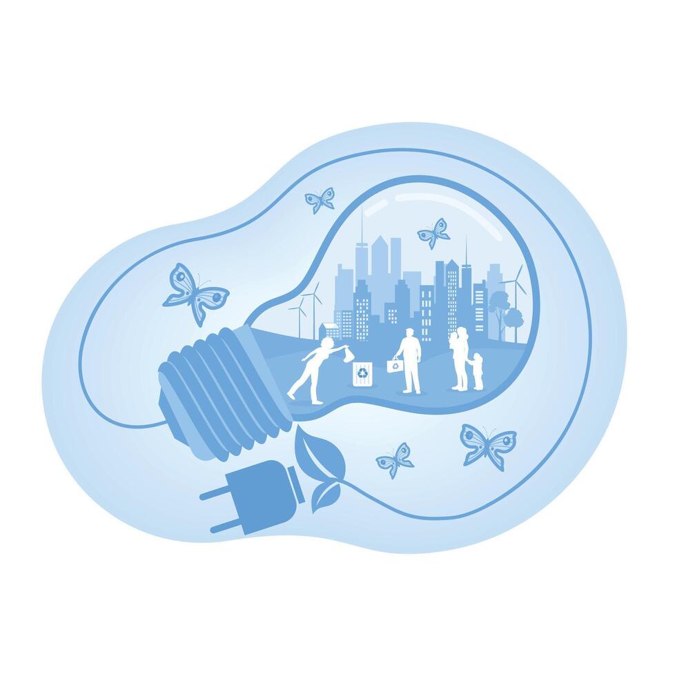 Environmentally friendly lifestyle in green cities. vector