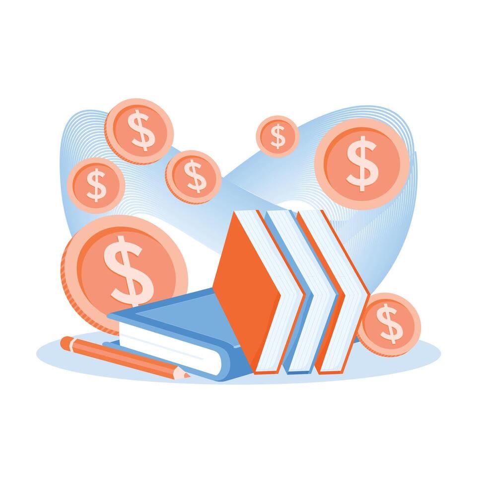 The concept of personal financial management for self-development and education. vector