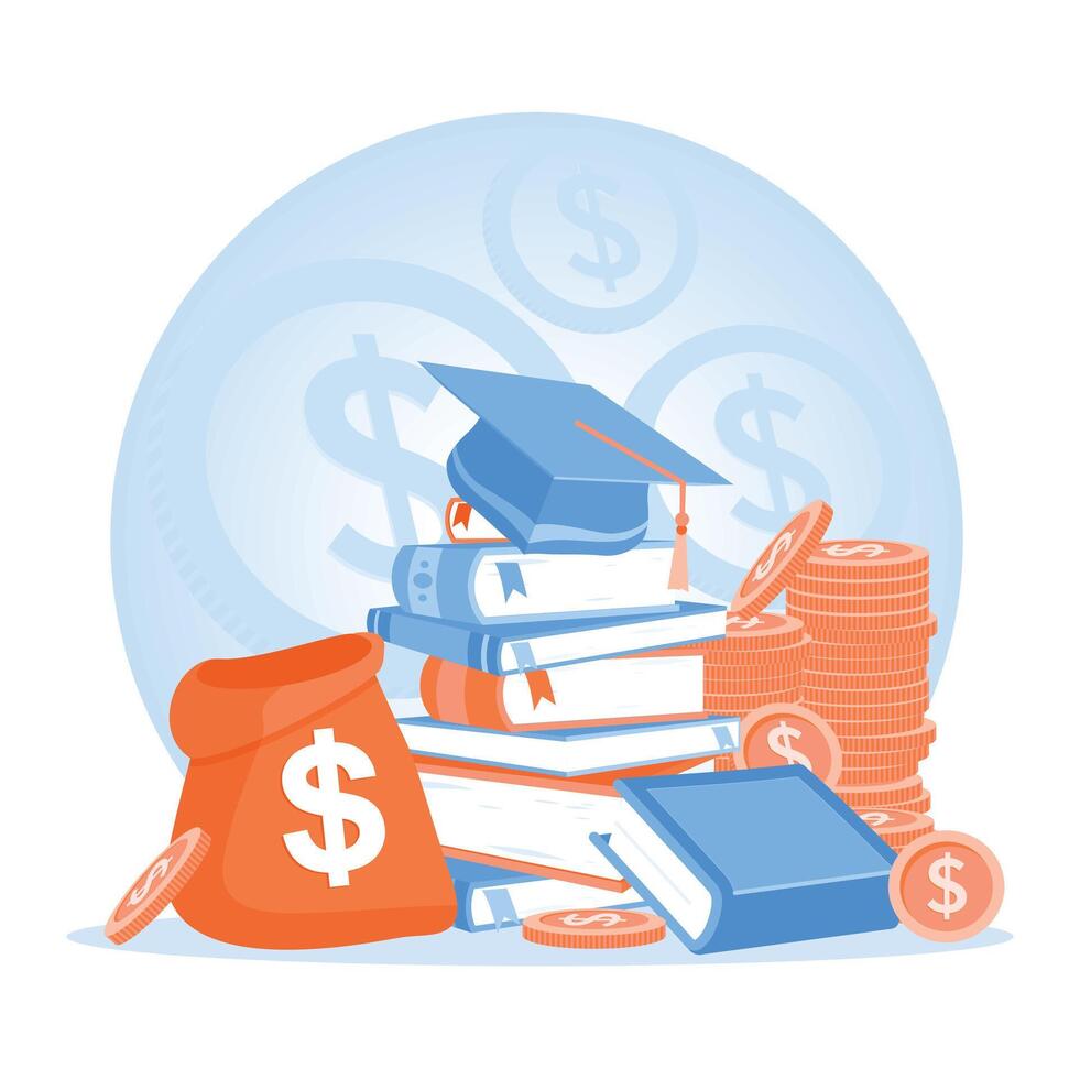 The concept of investing money for education. vector