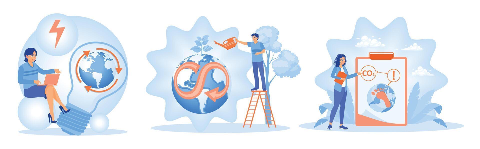 Sustainable economic growth strategy to protect the earth. vector