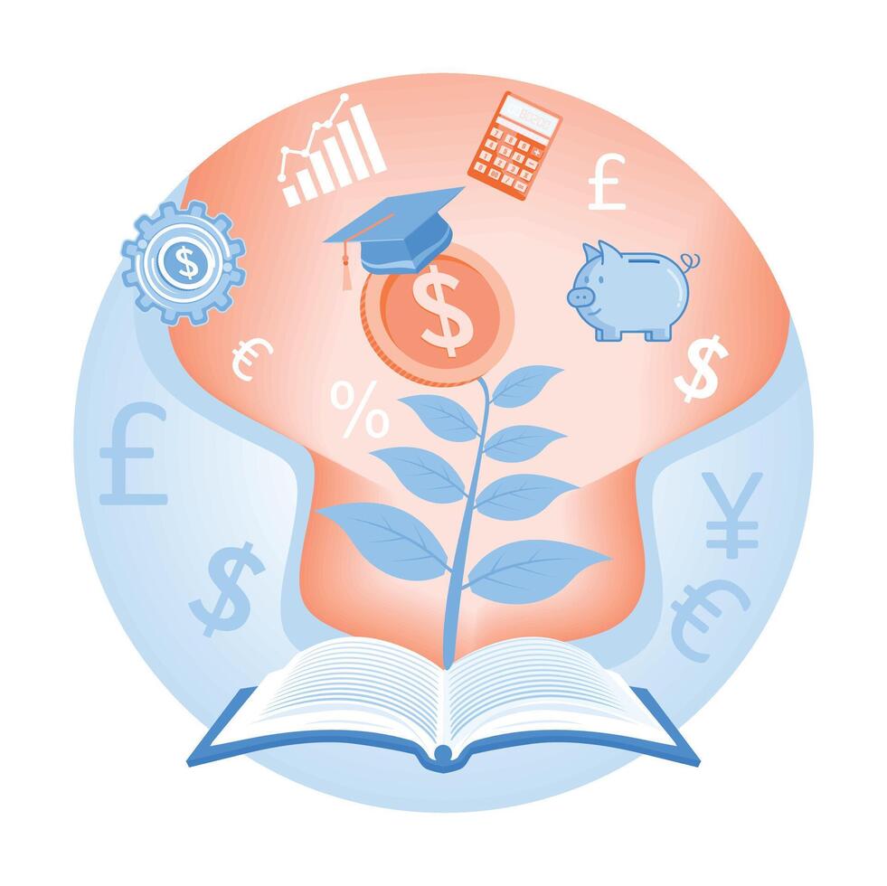 Financial growth concepts for investment and education. vector