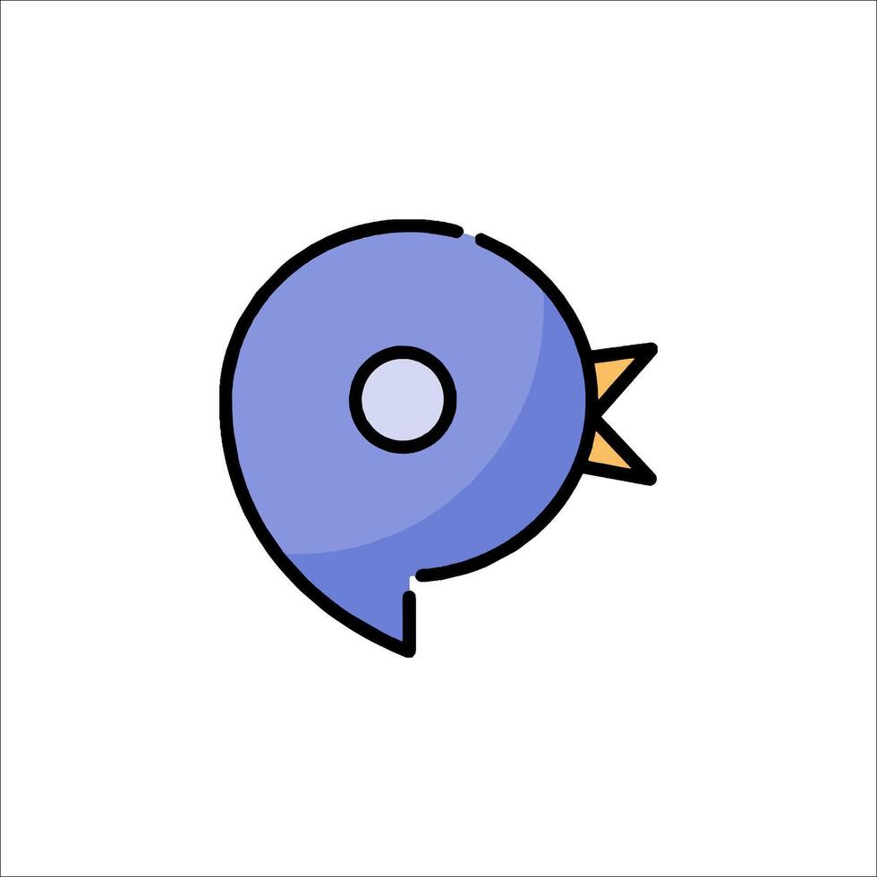 A blue fish with a yellow head vector