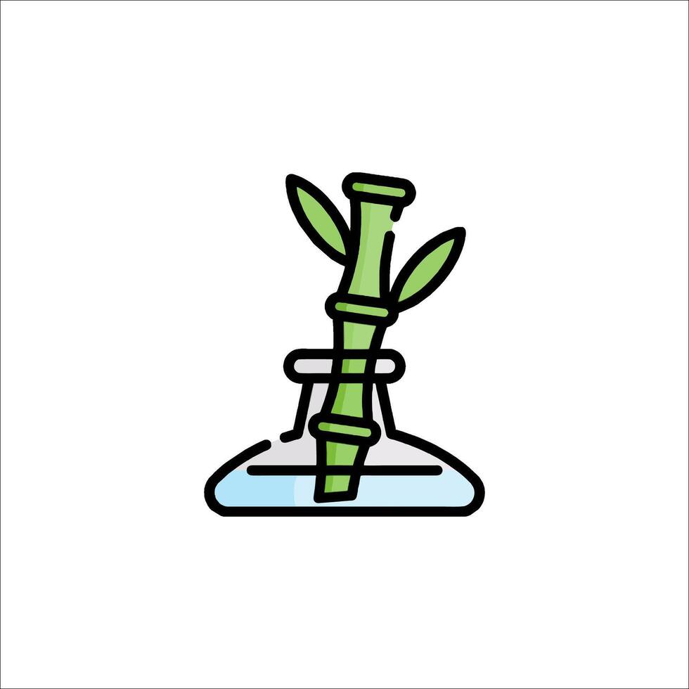 Bamboo plant in a glass jar icon vector