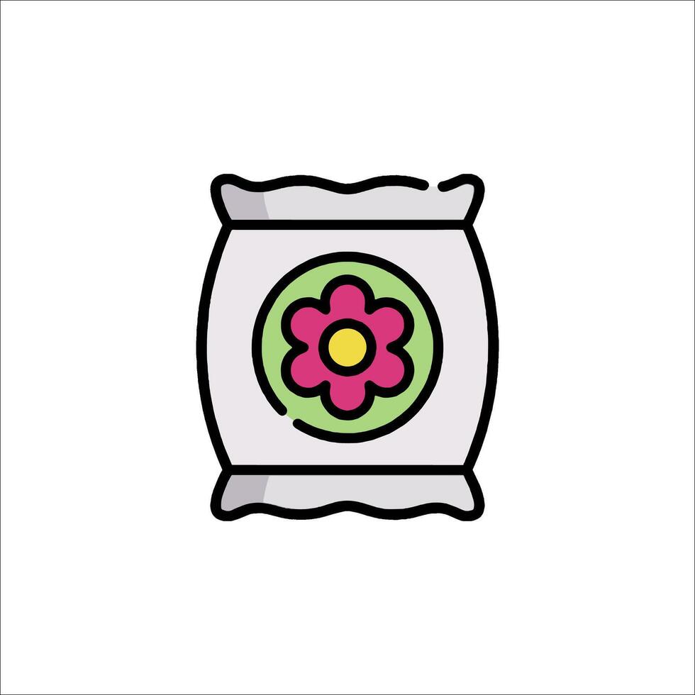A bag of rice with a flower on it vector