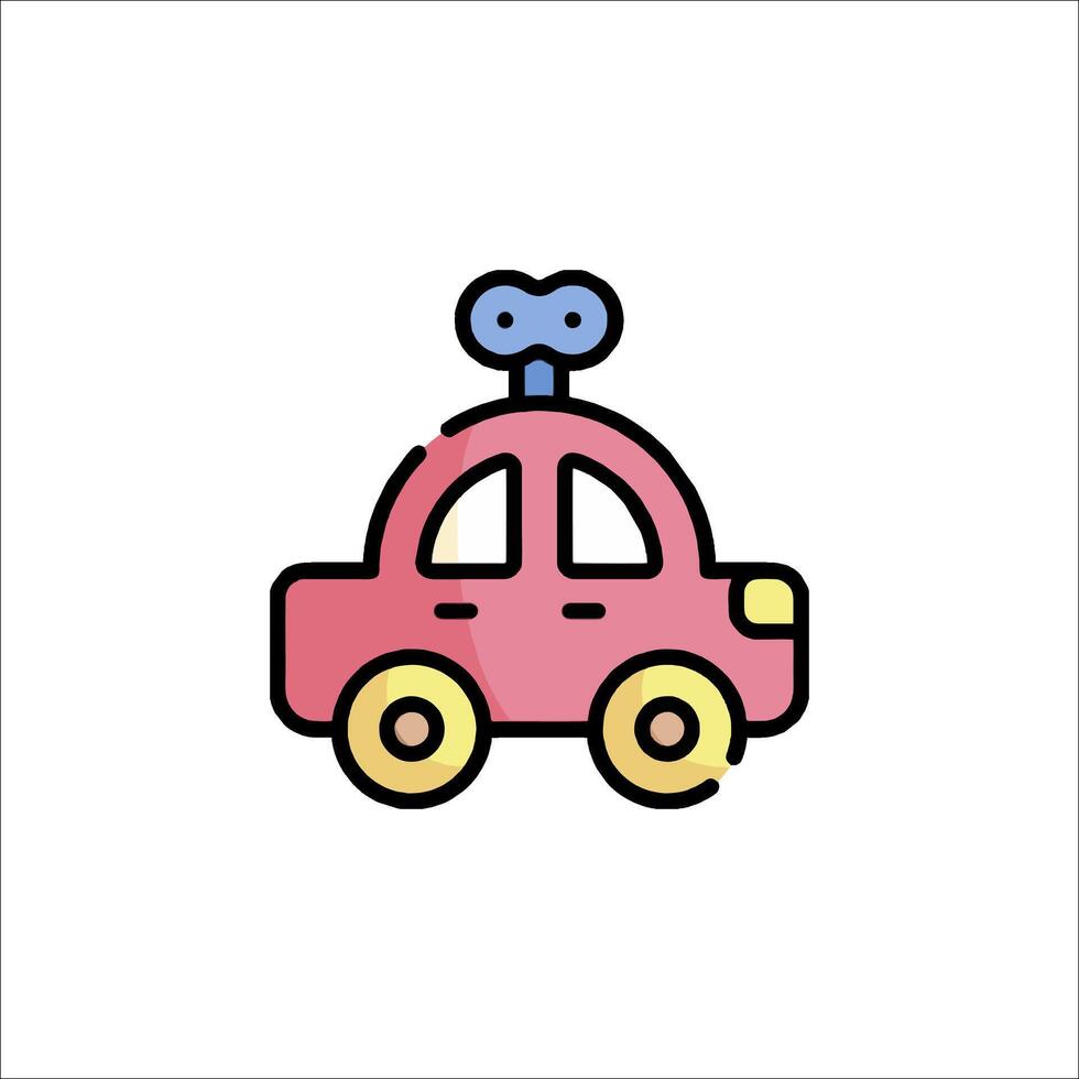 A pink car with a robot on top vector
