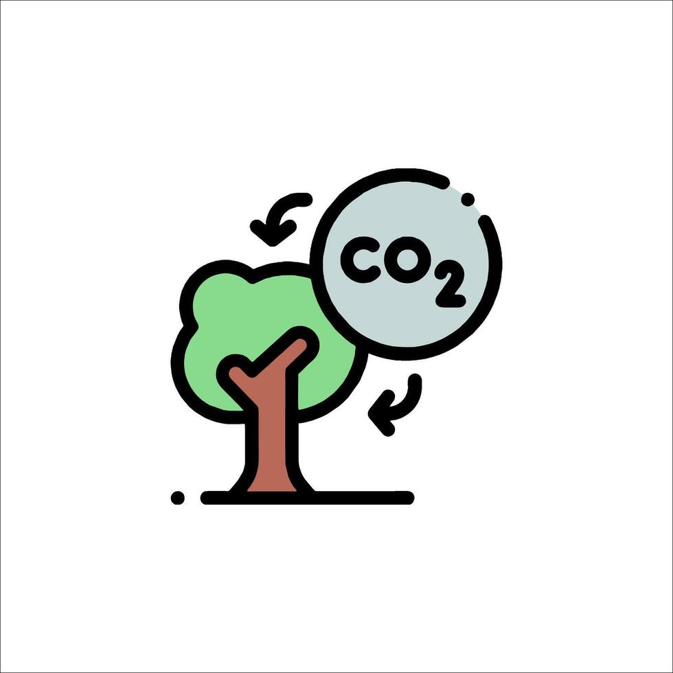 A tree with a co2 symbol on it vector
