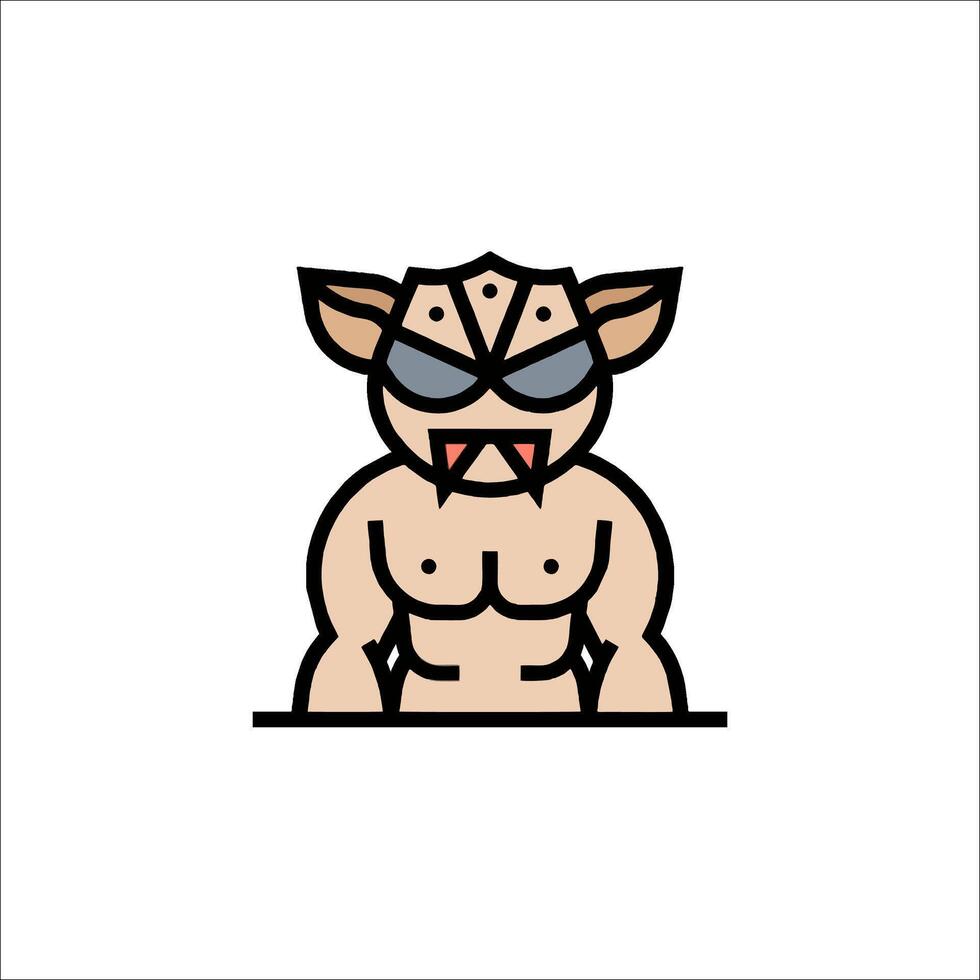 A cartoon character with a mask and a shirt vector
