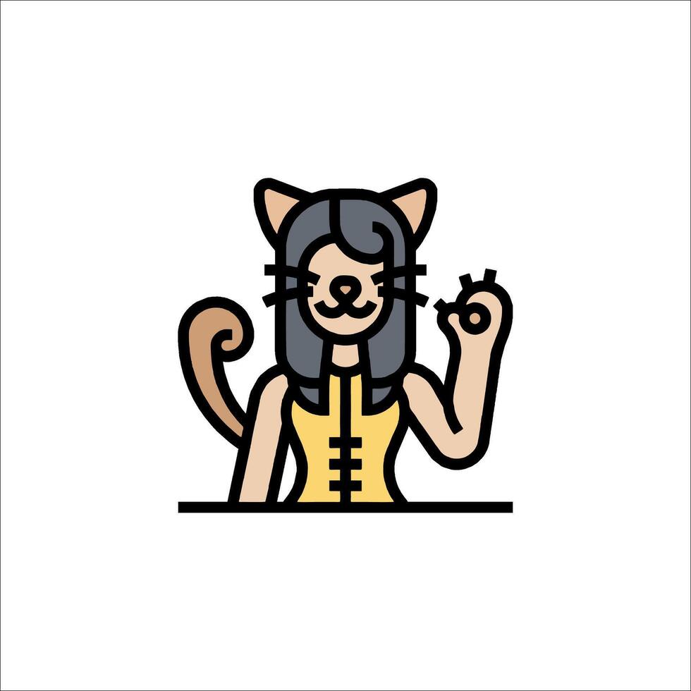 A cartoon cat with a hand up and a smile vector