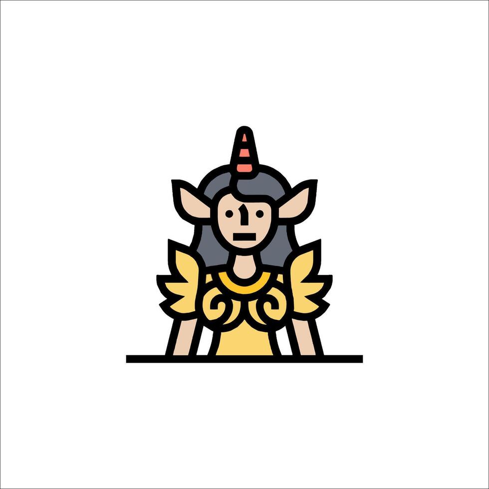 A cartoon unicorn with horns and a crown vector