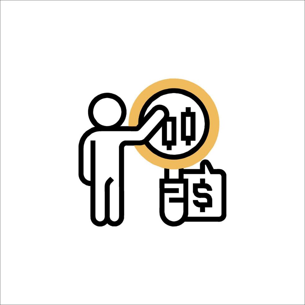 A man holding a dollar sign and a shopping bag vector
