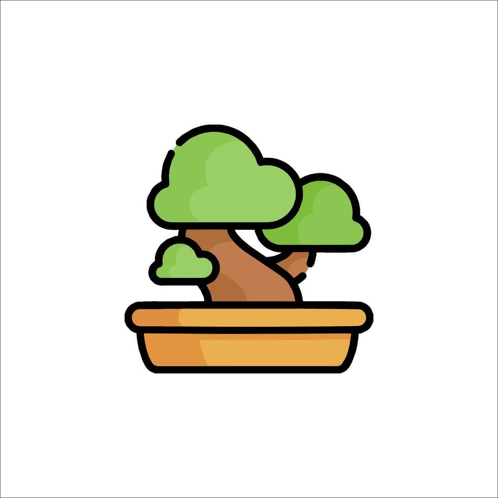 Bonsai tree icon illustration vector