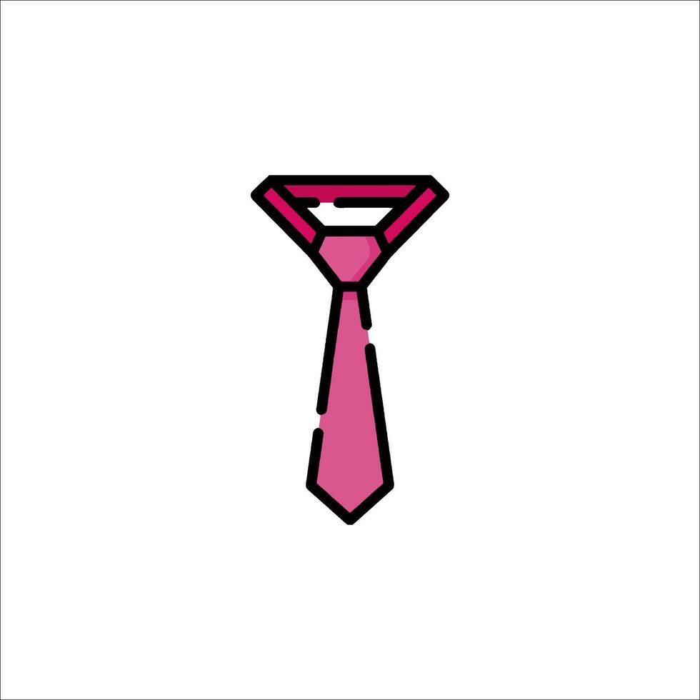 A pink tie icon on a white background vector