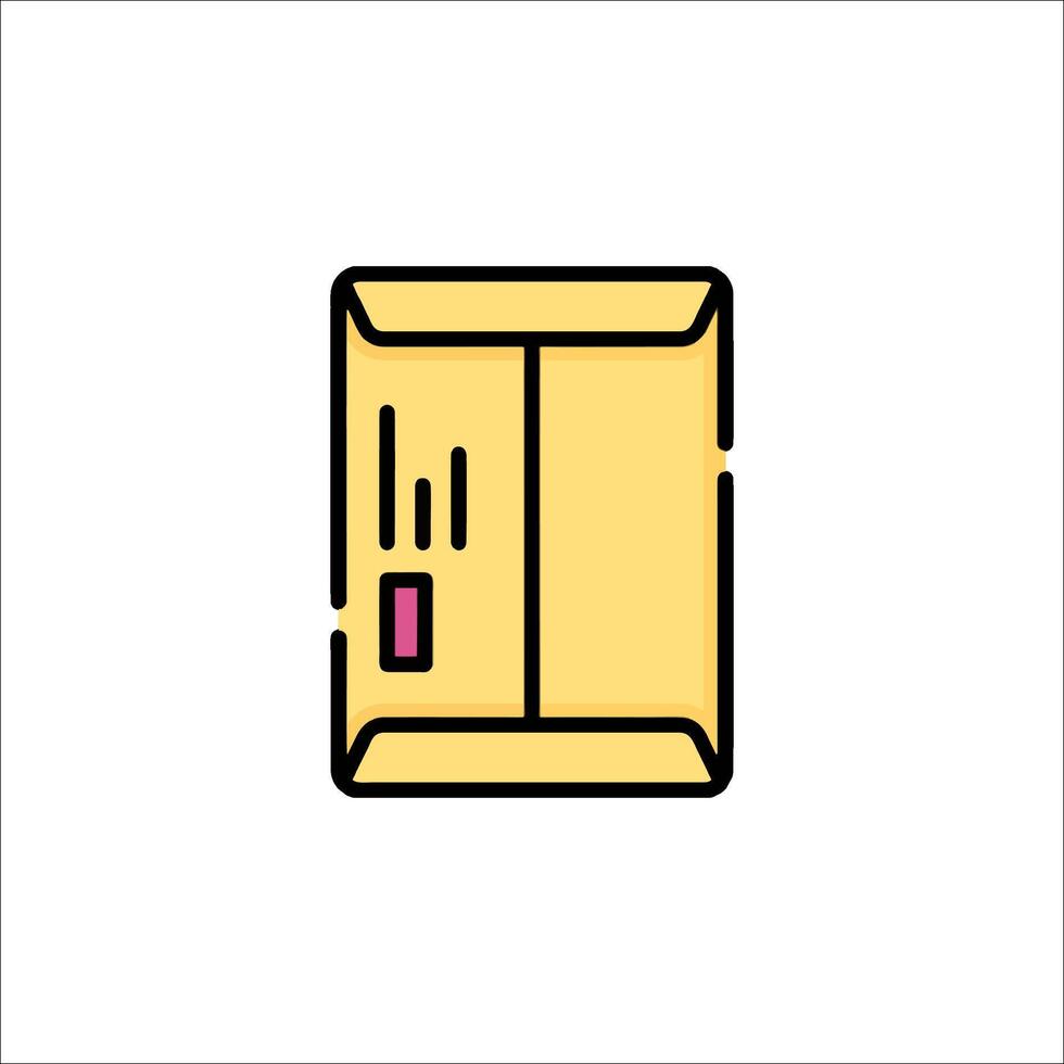 A yellow envelope icon on a white background vector