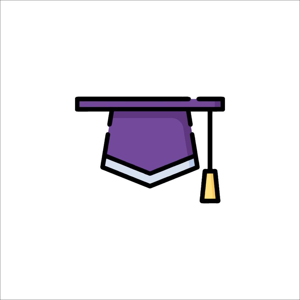 Graduation hat icon on white background vector