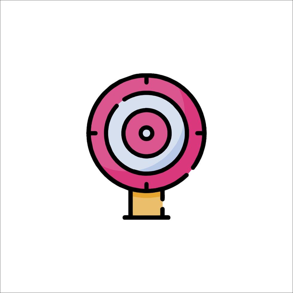 A pink lollipop with a target on it vector