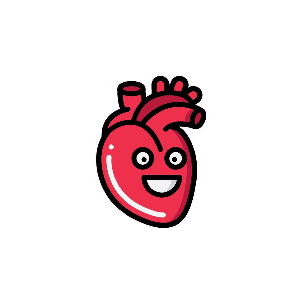 A cartoon heart with a smile on it vector
