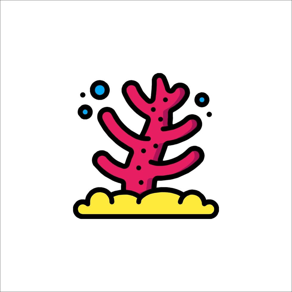 A cartoon coral plant on a white background vector