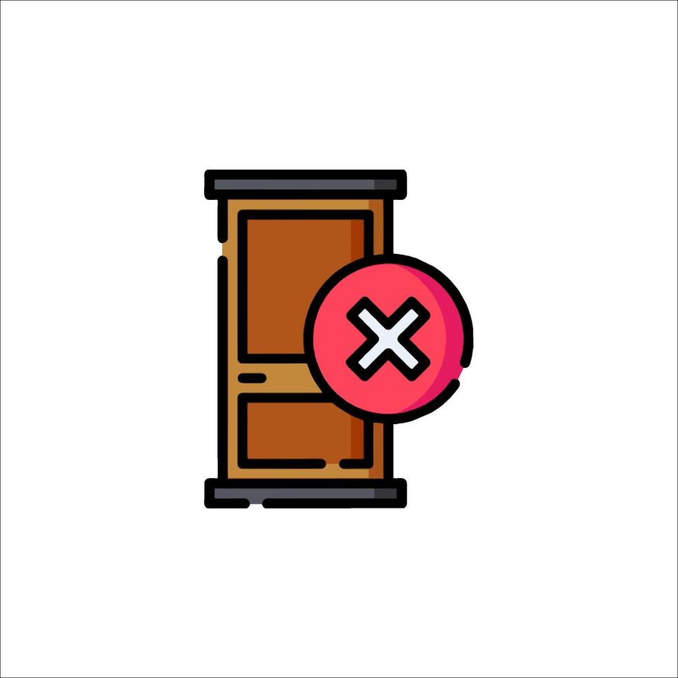 Door closed icon illustration vector