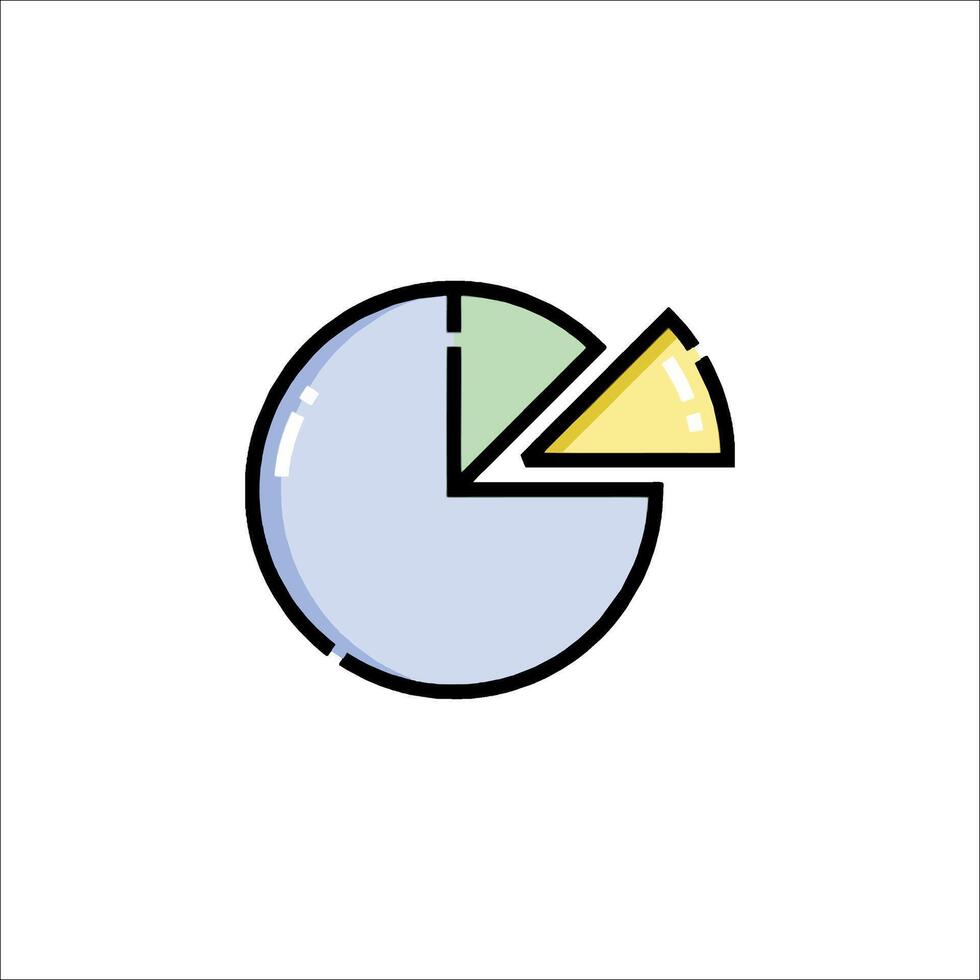 A pie chart icon with a slice of pie vector