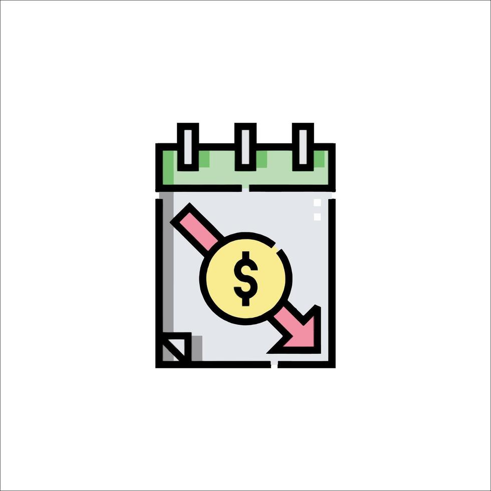 A calendar with a dollar sign on it vector